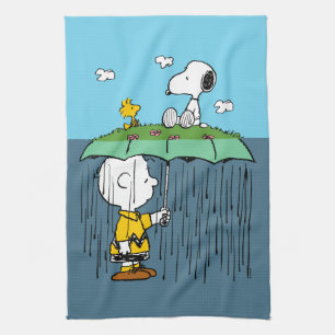 Peanuts   Sunny Day Rainy Day Half & Half Kitchen Towel