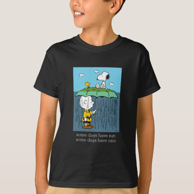 Peanuts | Sunny Day Rainy Day Half & Half T-Shirt (Front)