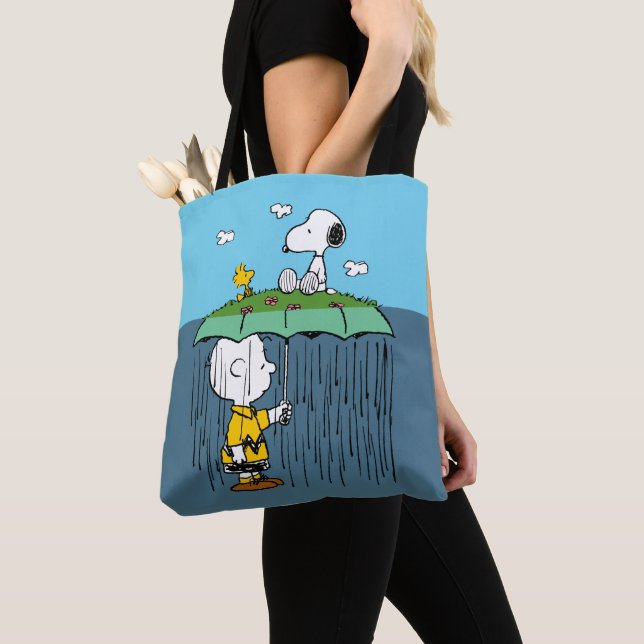 Peanuts | Sunny Day Rainy Day Half & Half Tote Bag (Close Up)