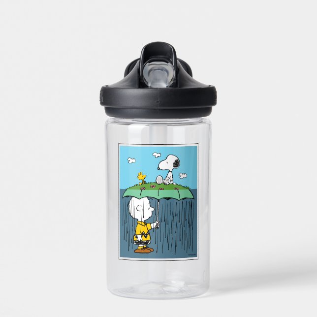 Peanuts | Sunny Day Rainy Day Half & Half Water Bottle (Front)