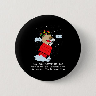 Peanuts The Flying Ace At Christmas 2 Inch Round Button