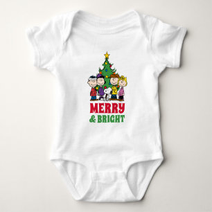 Peanuts   The Gang Around the Christmas Tree Baby Bodysuit