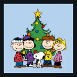 Peanuts | The Gang Around the Christmas Tree Poster<br><div class="desc">Enjoy this Peanuts holiday design featuring the gang gathered around the Christmas Tree.</div>