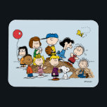 Peanuts | The Gang at the Pitcher's Mound Magnet<br><div class="desc">This design features the whole Peanuts gang at the baseball pitcher's mound.</div>