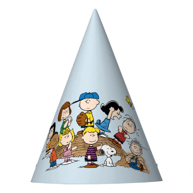 Peanuts | The Gang at the Pitcher's Mound Party Hat (Front)