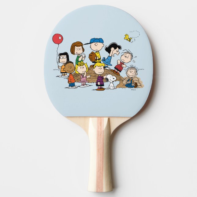 Peanuts | The Gang at the Pitcher's Mound Ping Pong Paddle (Front)