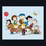 Peanuts | The Gang at the Pitcher's Mound Poster<br><div class="desc">This design features the whole Peanuts gang at the baseball pitcher's mound.</div>