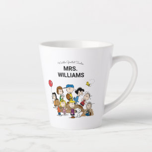 Peanuts   The Gang Greatest Teacher Personalized Latte Mug