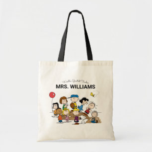Peanuts The Gang Greatest Teacher Personalized Tote Bag