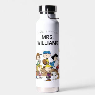 Peanuts The Gang Greatest Teacher Personalized Water Bottle