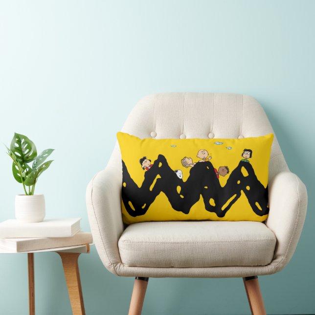 Peanuts | The Gang on the Zig Zag Lumbar Pillow (Chair)