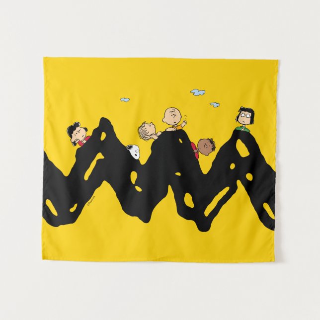 Peanuts | The Gang on the Zig Zag Tapestry (Front (Horizontal))