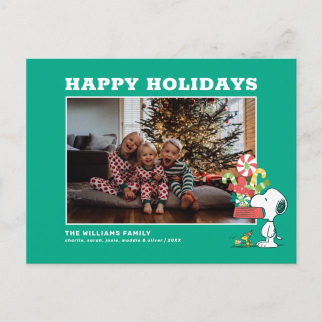 Peanuts | The More The Merrier Holiday Postcard (Front)