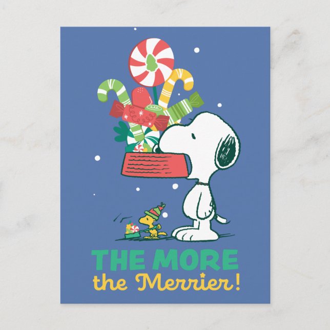 Peanuts | The More The Merrier Holiday Postcard (Front)