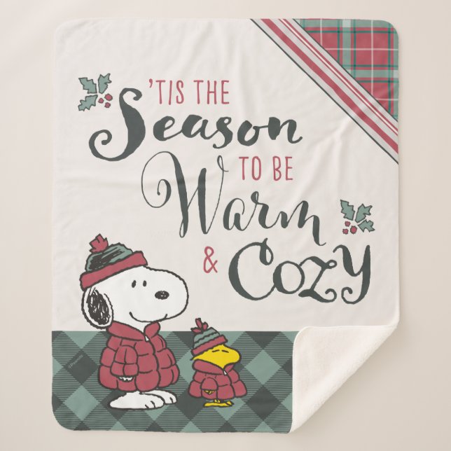 Peanuts | Tis the Season To Be Cozy Sherpa Blanket (Front)