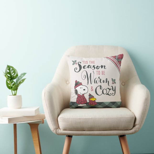 Peanuts | Tis the Season To Be Cozy Throw Pillow (Chair)