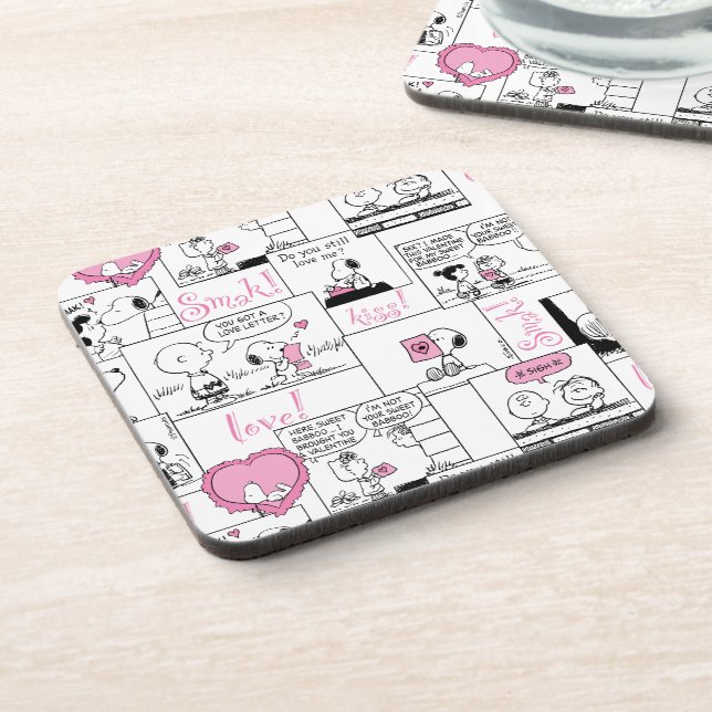Peanuts | Valentine Heart Love Pattern Coaster (Left Side)
