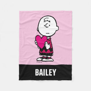 Peanuts   Valentine's Day   Charlie Brown Fleece Blanket