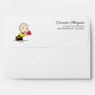 Peanuts   Valentine's Day Charlie Brown Red Heart Envelope