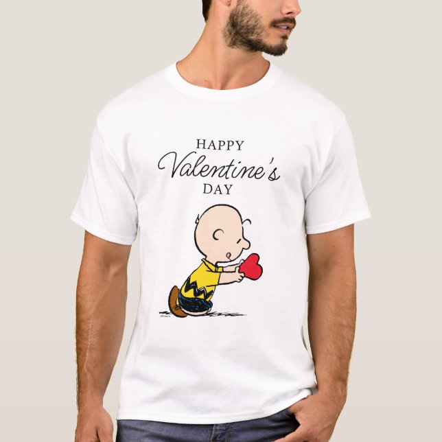 Peanuts | Valentine's Day Charlie Brown Red Heart T-Shirt (Front)