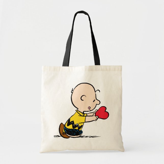 Peanuts | Valentine's Day Charlie Brown Red Heart Tote Bag (Front)