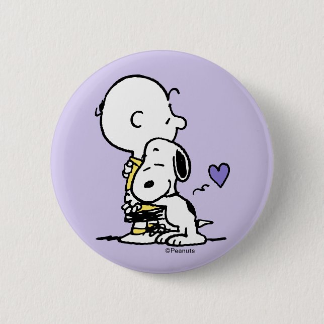 Peanuts | Valentine's Day | Charlie Brown & Snoopy 2 Inch Round Button (Front)