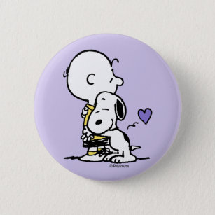 Peanuts   Valentine's Day   Charlie Brown & Snoopy 2 Inch Round Button