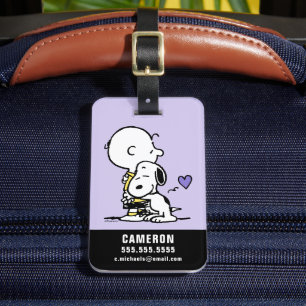 Peanuts   Valentine's Day   Charlie Brown & Snoopy Luggage Tag