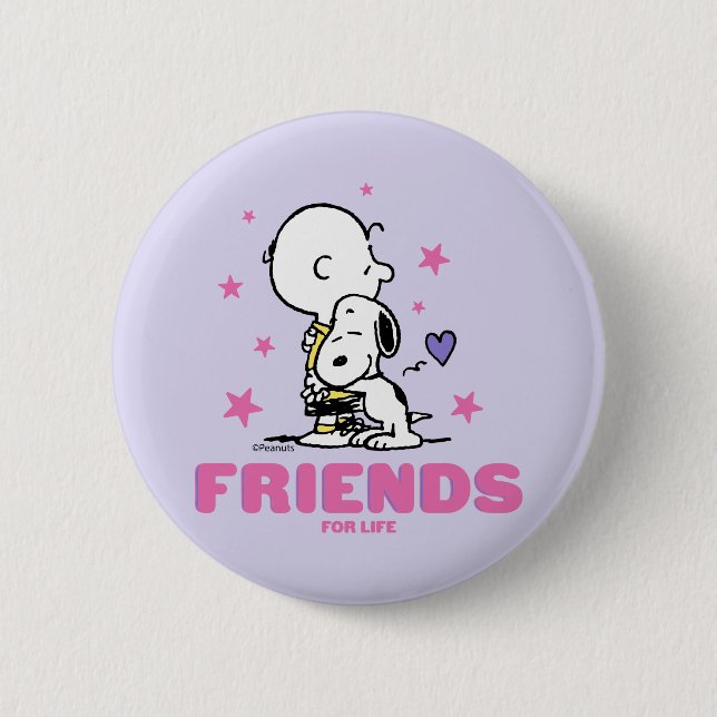Peanuts | Valentine's Day | Friends For Life 2 Inch Round Button (Front)