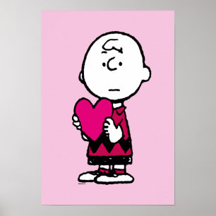 Peanuts   Valentine's Day   Heart Charlie Brown Poster