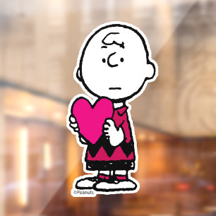 Peanuts   Valentine's Day   Heart Charlie Brown Window Cling