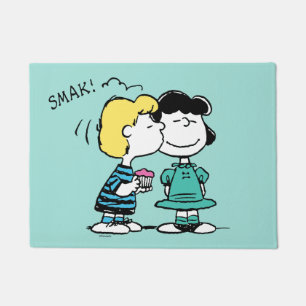 Peanuts   Valentine's Day   Lucy & Schroeder Kiss Doormat