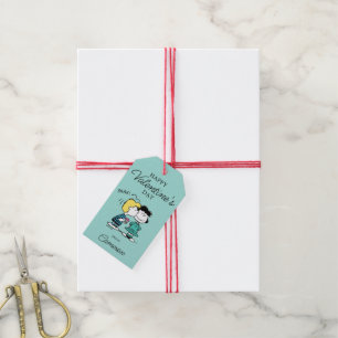 Peanuts   Valentine's Day   Lucy & Schroeder Kiss Gift Tags