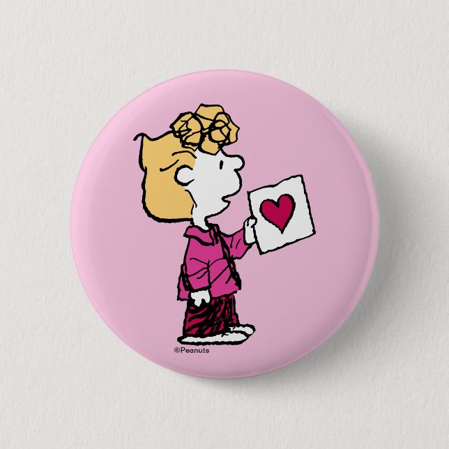 Peanuts | Valentine's Day | Sally Valentine Card 2 Inch Round Button (Front)