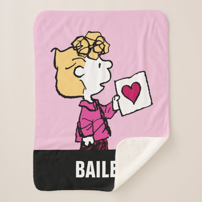 Peanuts | Valentine's Day | Sally Valentine Sherpa Blanket (Front)