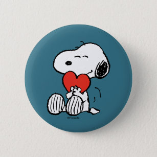 Peanuts   Valentine's Day   Snoopy Heart Hug 2 Inch Round Button