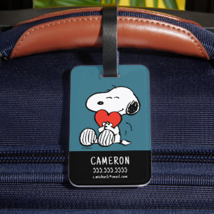 Peanuts   Valentine's Day   Snoopy Heart Hug Luggage Tag