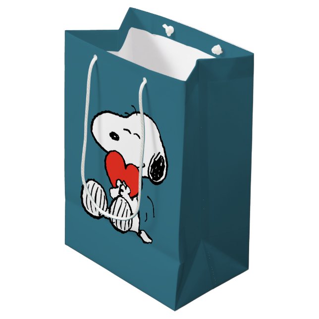 Peanuts | Valentine's Day | Snoopy Heart Hug Medium Gift Bag (Front Angled)