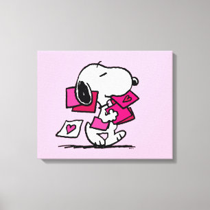 Peanuts   Valentine's Day   Snoopy With Valentines Canvas Print