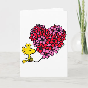 Peanuts - Valentines - Floral Heart Card