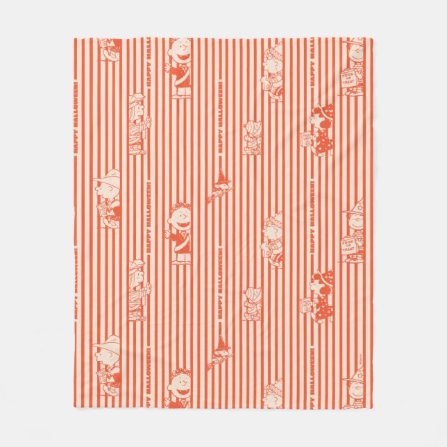 Peanuts | Vintage Happy Halloween Pattern Fleece Blanket (Front)