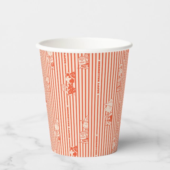 Peanuts | Vintage Happy Halloween Pattern Paper Cups (Front)