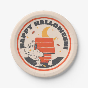 Peanuts   Vintage Snoopy Scared By Ghost Paper Plate