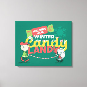 Peanuts   Walking In A Winter Candy Land! Canvas Print