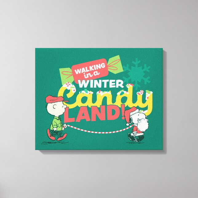 Peanuts | Walking In A Winter Candy Land! Canvas Print (Front)