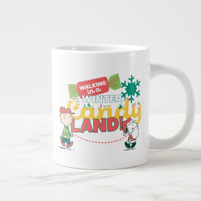 Peanuts | Walking In A Winter Candy Land! Large Coffee Mug (Right)