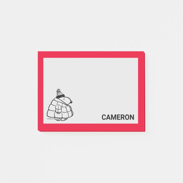 Peanuts | Warm & Cozy | Add Your Name Post-it Notes (Front)