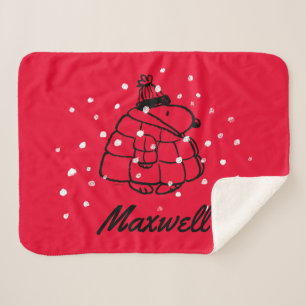Peanuts   Warm & Cozy    Add Your Name Sherpa Blanket