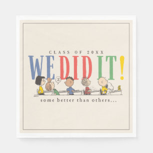 Peanuts We Did It Graduation Funny Quote Snoopy Napkin