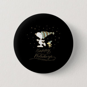 Peanuts Winter Skating T Shirt  2 Inch Round Button